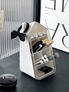 Large Capacity Makeup Brush Storage Tube Desktop Cosmetic Organizer Drawer Style Lipstick Eyeshadow Storage Box Bedroom Use