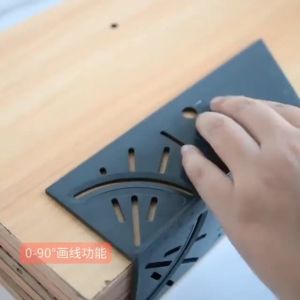 Multifunctional Square 45° 90° Gauge Angle Ruler 3D Positioning Scale Line Ruler Carpenter Tools