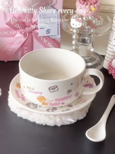 Bộ Tách Cà Phê Bằng Gốm Hoạt Hình Dễ Thương Miss Rabbit Tách Cà Phê Và Đĩa Cho Người Lớn Và Trẻ Em Bộ Đồ Ăn Sáng Trang Trí Nhà Cửa