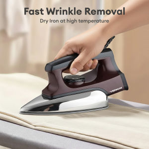 VERMAX Electric Dry Iron temperature adjustable fast heat Ceramic Soleplate Overheat Protection