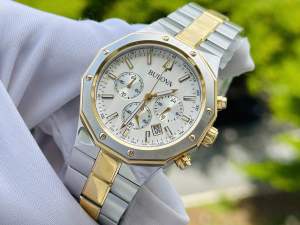 Đồng Hồ Nam Bulova 98B450 Quartz Size 44 Accents Chronograph Demi Gold