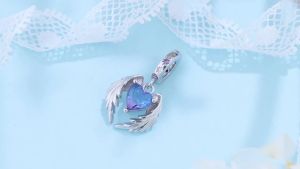 MISEFF S925 Sterling Silver Charm Infinite Love Purple Heart Planet Pendant For Bracelet DIY Jewelry Making Valentines Day Gift