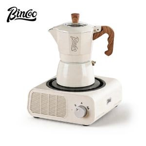 BINCOO Moka Pot with Stove Espresso Maker with Moka Pot Set Dedicated Heating Base Home Coffee Maker Set
