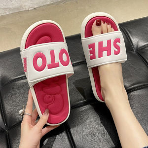 Womens Summer New Arrival Fashion Letters Couple Thick Sole Non Slip Beach Sports Velcro Sandals Mens Outwear