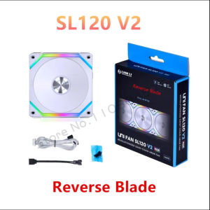 LIAN LI UNI FAN SL V2 SL120V2 Reverse Blade 10% Performence Upgraded Version RGB Fan Single Pack Black/White