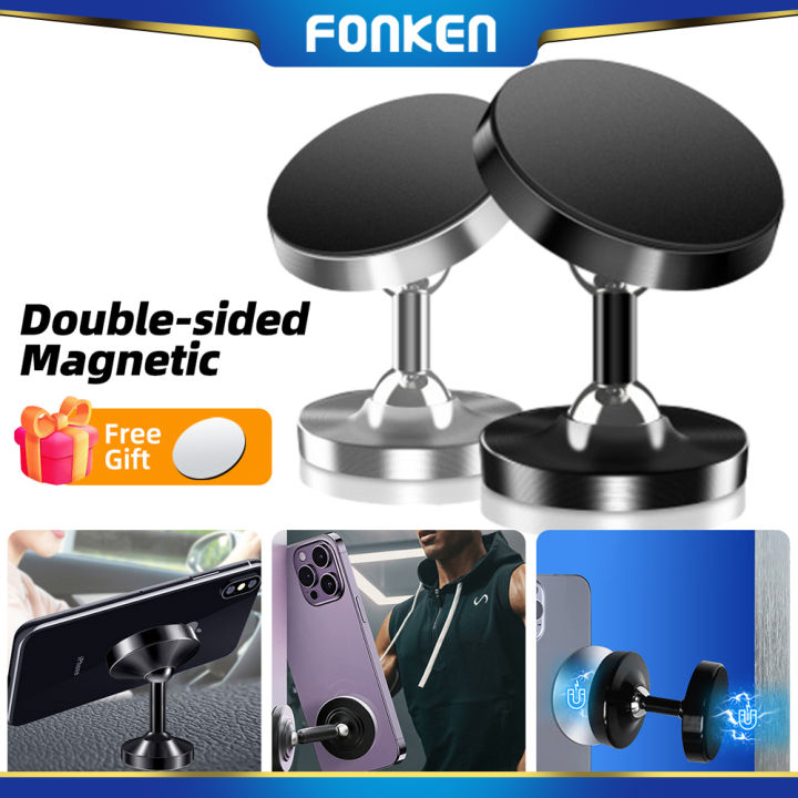 FONKEN Double-Sided Magnetic Car Phone Holder Mobile Phone Holder Stand In Car Universal Dashboard Magnet Holder For i-Phone 14 Pro Max Huawei