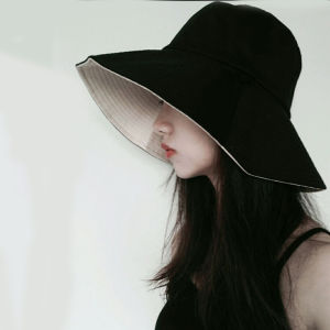 หมวกชาวประมงสองหน้าทรงสี่เหลี่ยมจัตุรัสสไตล์เกาหลีสำหรับผู้หญิงในฤดูร้อนปี 2024 หมวกกันแดดแบบลำลองที่สวมใส่สบายและมีสไตล์