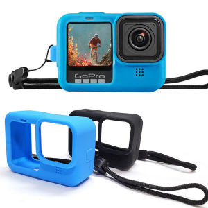 Silicone Case GoPro Hero 11 / 10 / 9 Lens Cover & Lanyard Casing Cover Silikon With Charging Port