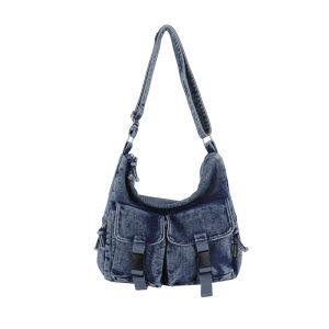 Casual Denim Crossbody Bag Large Capacity Commuter Bag Womens Single Shoulder Sling Bag Fashionable Trendy 2025 New Style