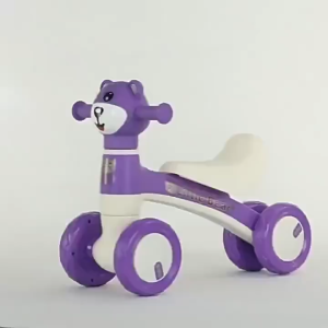 Yowxii Baby Balance Bike 4-Wheel Kids Walker Scooter with Music & Bubbles
