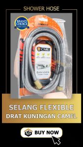 Selang Shower Fleksibel Flexible Ujung Kuningan - CAMEL 150MM 1.5M
