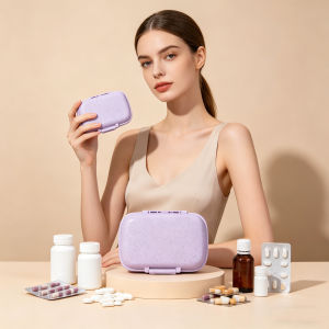 Portable Pill Case 8 Compartments Leak-Proof Travel Medicine Organizer Container For Tablets Travel Pill Box for Pocket Purse