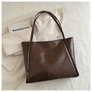 Túi Tote Đeo Vai Dung Tích Lớn Phong Cách Mùa Thu Đông Cho Nữ Túi Mua Sắm Đa Năng Thường Ngày Màu Trơn Túi Tote Dây Đơn