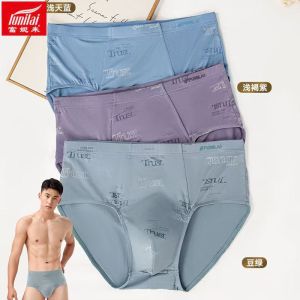 Mens Modal Briefs Thin Short Pants Underwear Triangle Design Comfortable Sporty Print Mid-Waist Large Size Boxer Shorts