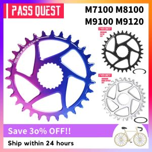 PASS QUEST Bike Chainring 30/32/34/36/38/40T CNC Direct Mount MTB Narrow Wide Bicycle Chainwheel for M7100 M8100 M9100 12Speed Crankset
