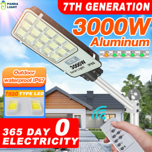 【Free Shipping】 Solar Street Lights with solar panel High Brightness Stable Lights Outdoor Waterproof IP67 Original LED 3000W Automatic Lamp Use One Night Free Stand with Remote Control Courtyard Parking Lot Street Garden 30 year warranty