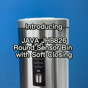 JAVA MIDY Dustbin | JH8826 | 9L 12L | Round Sensor Bin | Soft Closing | Rechargeable Battery with USB wire | Trash Bin