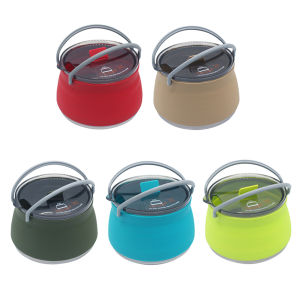 1L Camping Cook Pot Camping Kettle Foldable Water Pot Stainless Steel Bottom for Travel Picnic for Hiking