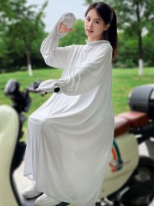Áo Chống Nắng Bằng Lụa Băng Dài Toàn Thân Mùa Hè Cho Xe Điện Chống Tia UV Chống Hở Hang Khi Đi Xe Đạp