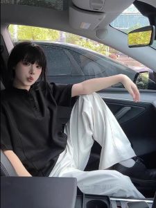 Cleanfit American High Street Design Heavyweight Half Sleeve T-Shirt Mens Summer Polo Shirt Shoulder Width Regular Fit Casual Wear