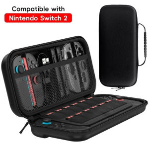Slim Travel Carrying Case for Nintendo Switch 2 Accessories Waterproof EVA Hard Shell Protective Storage Hand Bag NS 2