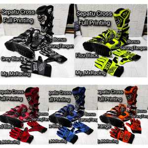 Sepatu Cross Trail Bost Printing Dgn Protector Hitam Sepatu Bots Gunung Sepatu Enduro Sepatu Roadrace Riding Drag Atau Touring Sepatu Berkualitas Bisa