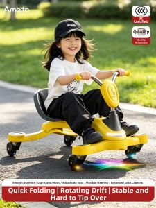 AMEITO | Foldable Musical LED Twist Drift Car 4 Wheels