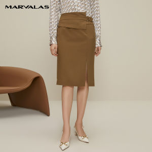 High Waist Short Skirt Coffee Color Slit Design Slimming Aesthetic Korean Style Spring Autumn New Arrival Half-length Skirts