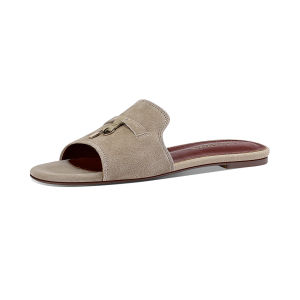 JESSICA SOPHIA | Comfortable Flat Sandals with Suede and Stitching Design Women