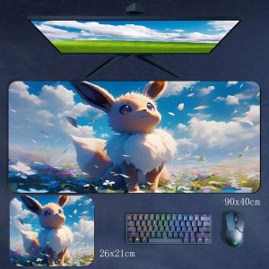 Potdemiel | New Fashion Premium Rubber Mouse Pad Cartoon Anime Pokémon Pikachu Large Size Rubber Non-Slip Mouse Pad Boys Gaming Keyboard Pad
