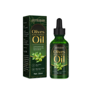 Jaysuing Olives Acne Essence Oil Remove Acne Eliminate Shrink Pores Oil Control Not Greasy Brighten Moisturizing Repair Acne Marks Itching Reddish Inflammation Clean Skin Gentle Skin Care 30ml