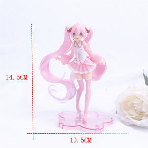 Bandai | 20cm Anime Virtual Singer Hatsune Miku Pink Sakura Fairy Tale Wonderland Kawaii Figure PVC Model Toys Doll Gifts