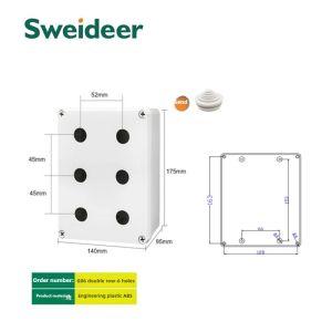 Emergency Stop Switch Indicator Light Control Button Box Plastic Electrical Double Row Self Resetting with 22mm Hole Opening