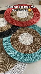 Placemat seagrass bulat 35 cm / Alas piring / Taplak meja Anyaman Seagrass