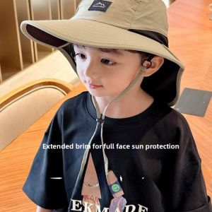 Childrens Summer Outdoor Climbing Hat Sunscreen Wide Brim Hat Beach Hat Lightweight Casual Style for Kids Baby And Youth
