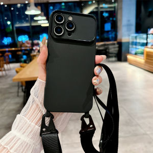 Shockproof TPU Crossbody Lanyard Silicone Phone Case For iPhone 16 15 14 13 Pro Max Plus Cord Rope Necklace Strap Soft Cover