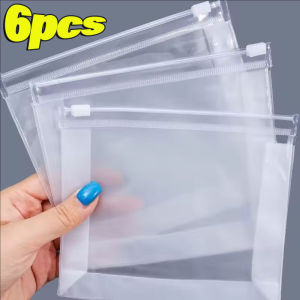 6Pcs PVC Transparent Cosmetic Bags Portable Toiletry Pouches Waterproof Clear Makeup Organizers for Travel Daily Use