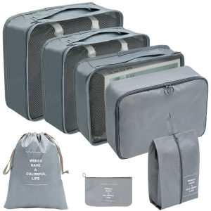 7 in 1 Travel Storage Box Thickened Zipper Portable Travel Clothes Shoes Storage Box Waterproof Storage Bag