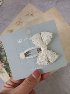Korean Style Sweet Girl Hair Clips Lace Butterfly Knot BB Edge Clips Bangs Clips Hair Accessories
