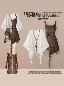 NUMEN BUTTON | Ethnic Style Youthful Dress Up Set Two Pieces