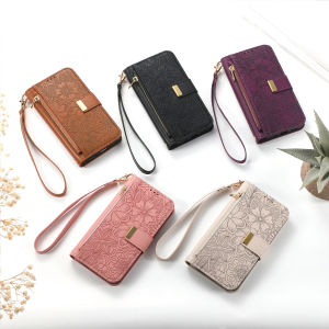 Redmi 15C 15 14C 13C 13 12 Redmi A5 A3 4G 5G Wallet Leather Fashion Flower Zipper Bag Floral Flip Wristlet Strap Phone Cover