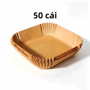 Giấy Lót Chiên Không Dầu Hình Vuông Chống Dính Giấy Nướng Dùng Một Lần Không Chứa Chất Tẩy Trắng Dùng Cho Nồi Chiên Không Dầu & Lò Vi Sóng