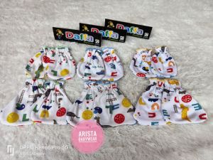 SNI DAFFA PREMIUM - set sarung tangan+kaki bayi motif printing PUTIH