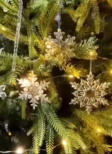 12 Pcs/Pack Christmas Transparent crystal Snowflake Simulation Icicle Ornaments Xmas pendant Christmas tree decor