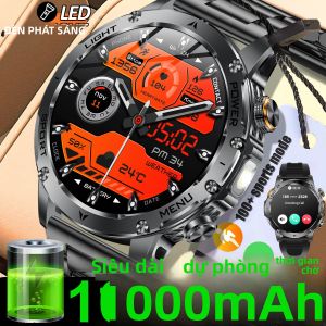 Đồng Hồ Thông Minh Quân Sự Dành Cho Nam 2025 Với Pin 1000mAh Chống Nước IP68 Gọi Bluetooth Theo Dõi Nhịp Tim Đèn Pin Mạnh Mẽ Đồng Hồ Đeo Tay Thể Thao Kỹ Thuật Số