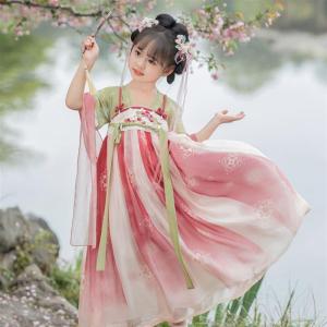 Princess Style Childrens Hanfu Dress Traditional Chinese Costume Baby Girl Clothes Moon Festival Special Kids Outfit