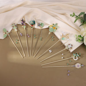 Retro Court สไตล์ Hairpin โลหะผสมเงินชุบทองอุปกรณ์เสริมผมสําหรับผู้หญิงอเนกประสงค์ Hanfu Qipao