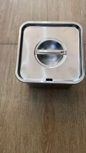 Thố inox có nắp đậy đựng gia vị và bảo quản thức ăn dày dặn hình vuông Size từ 12-14-16-18-20cm