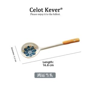 Aesthetic Long Handle Ceramic Home Spoons