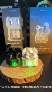 SENDEM TWS Wireless Headphones Earphone Bluetooth Compatible V5.3 Waterproof Headset with Mic Transparent Casing Earbuds